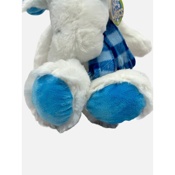 Chosun Soft Classics White Moose Plush 10" Blue Antlers Scarf Stuffed Animal - Picture 3 of 12